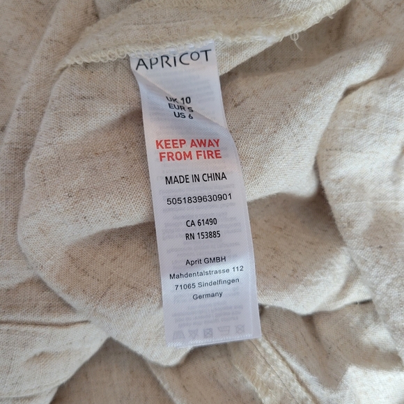 Apricot button-up viscose linen top sz 6 - Picture 7 of 8